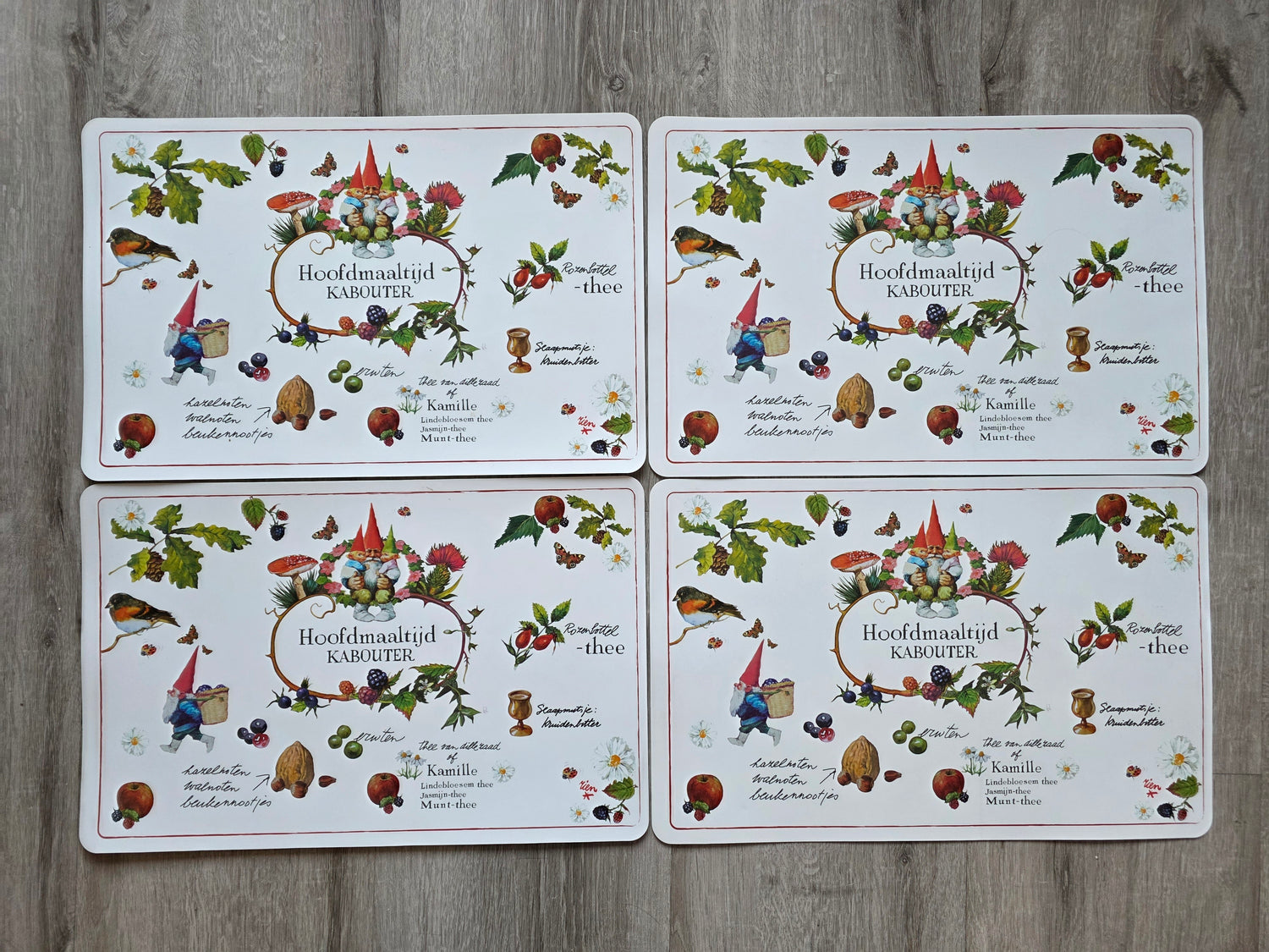 Vintage David de Kabouter placemats Rien Poortvliet