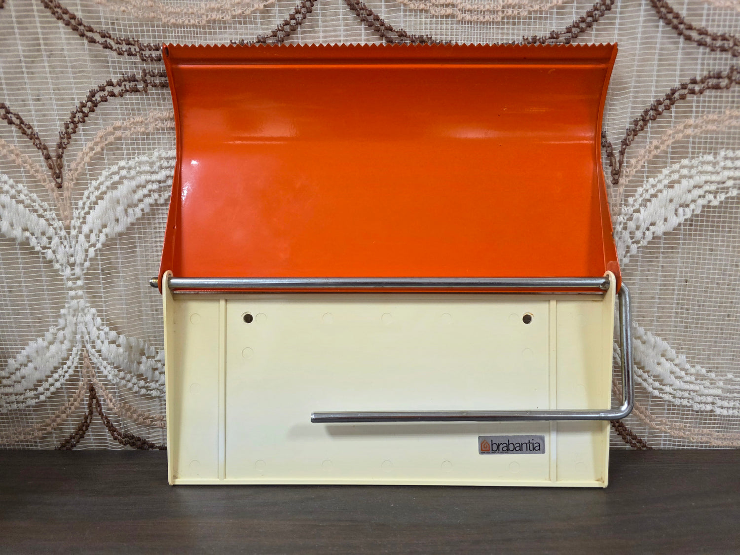 Brabantia Diane keukenrolhouder wand oranje bloemen jaren 70