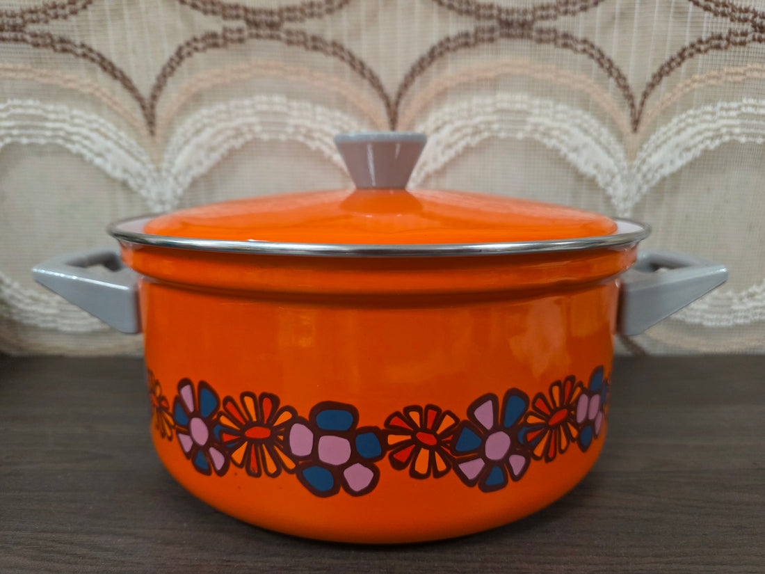 Brabantia pan Diana bloemmotief jaren ’70 – Ø 24 cm