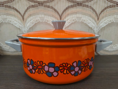Brabantia pan Diana bloemmotief jaren ’70 – Ø 24 cm