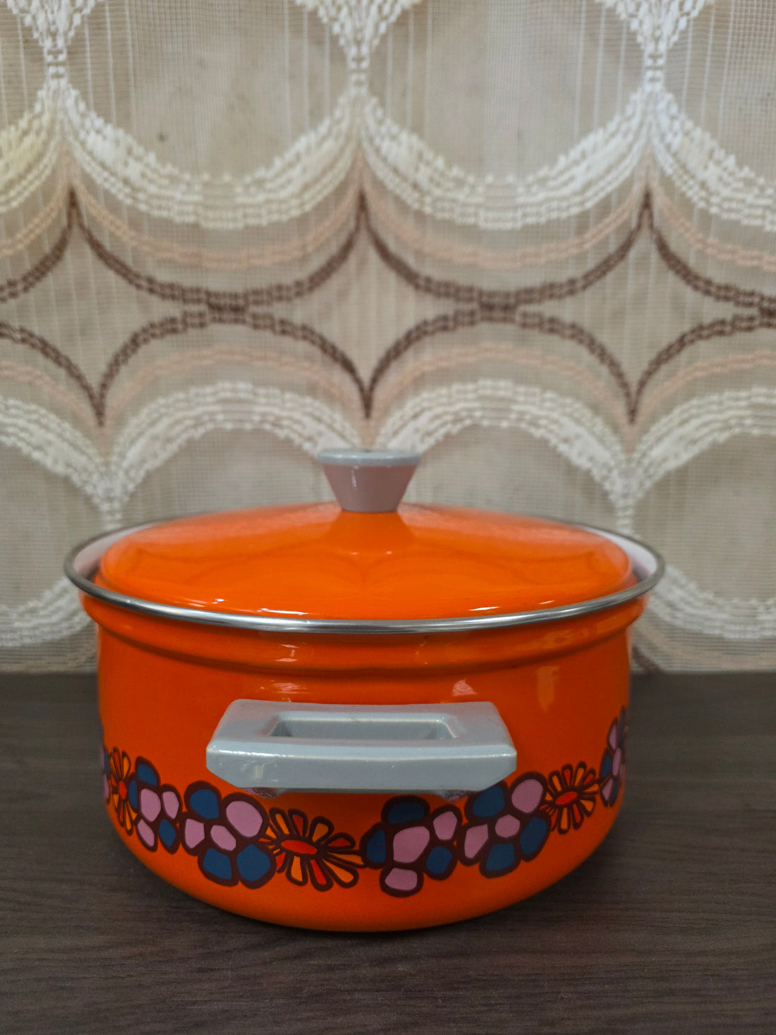 Brabantia pan Diana bloemmotief jaren ’70 – Ø 24 cm