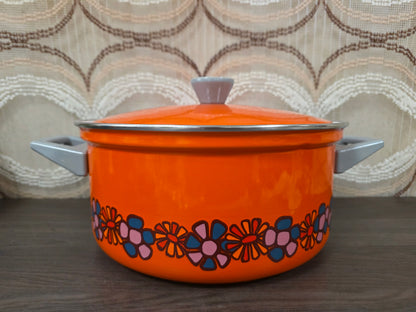 Brabantia Diane pan oranje bloemen met deksel 26 cm
