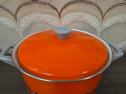 Brabantia Diane pan oranje bloemen met deksel 26 cm