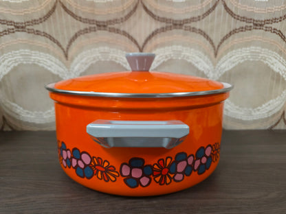 Brabantia Diane pan oranje bloemen met deksel 26 cm