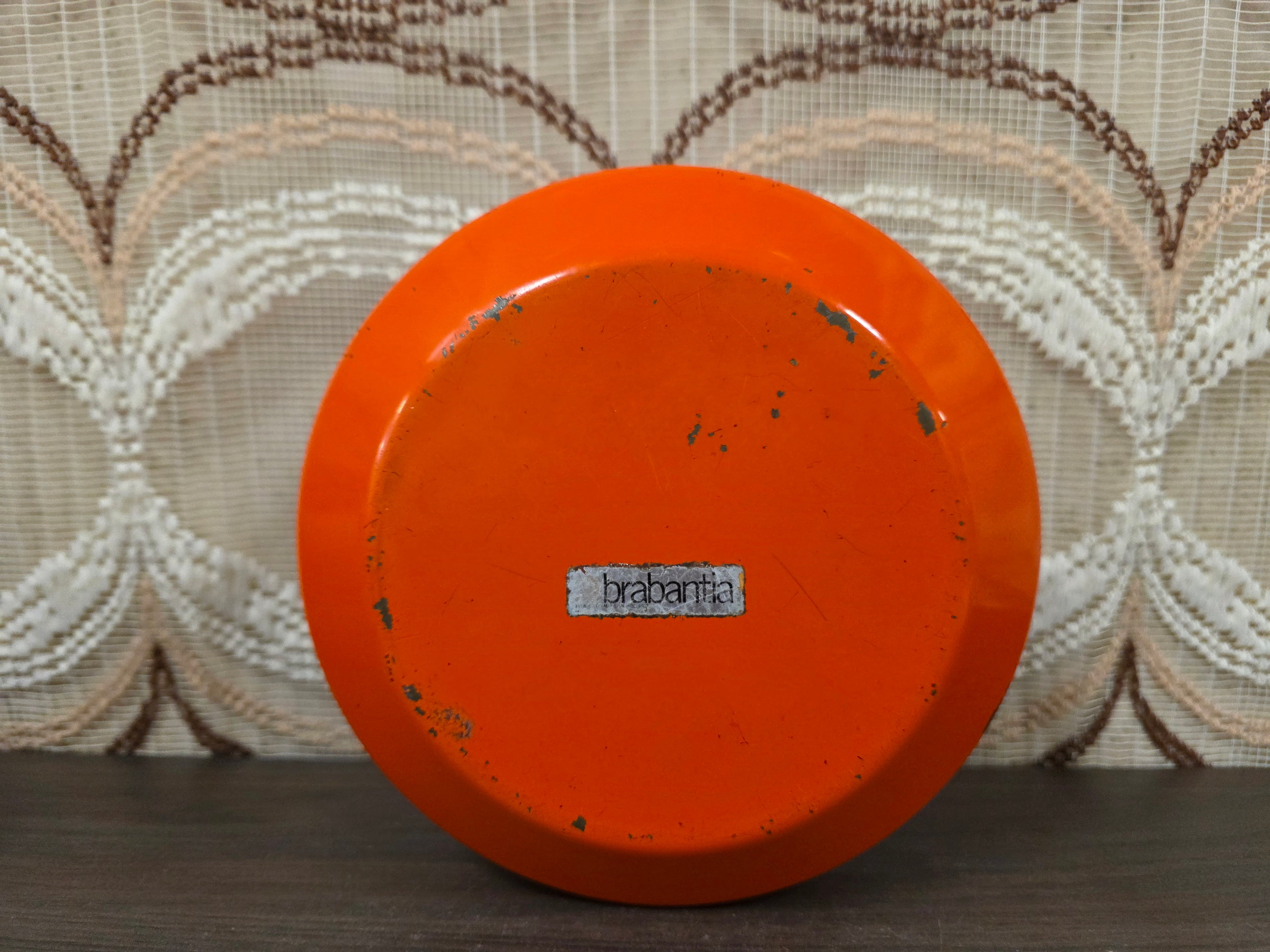 Brabantia Diane trommel oranje bloemen jaren 70