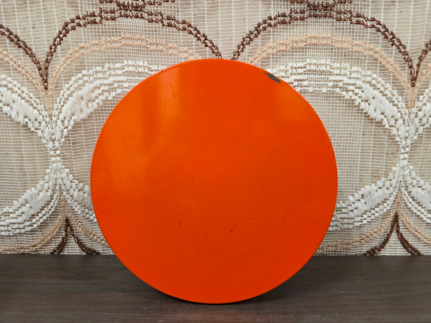 Brabantia Diane trommel oranje bloemen jaren 70