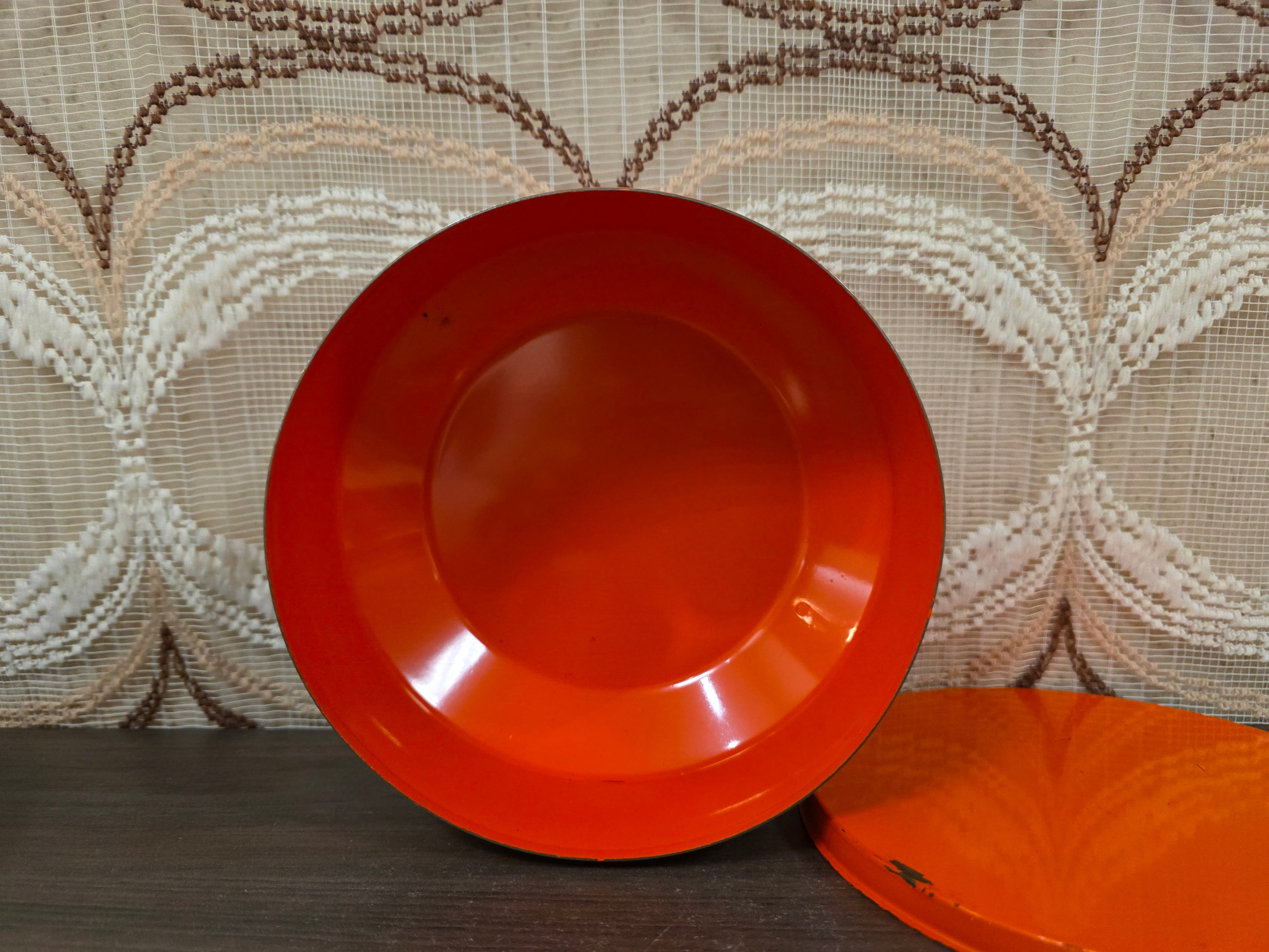 Brabantia Diane trommel oranje bloemen jaren 70