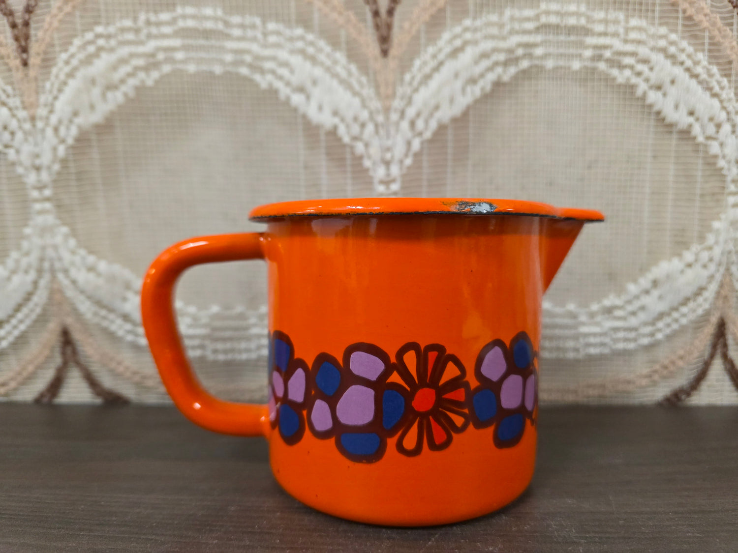 Brabantia Diane emaille kannetje oranje jaren 70