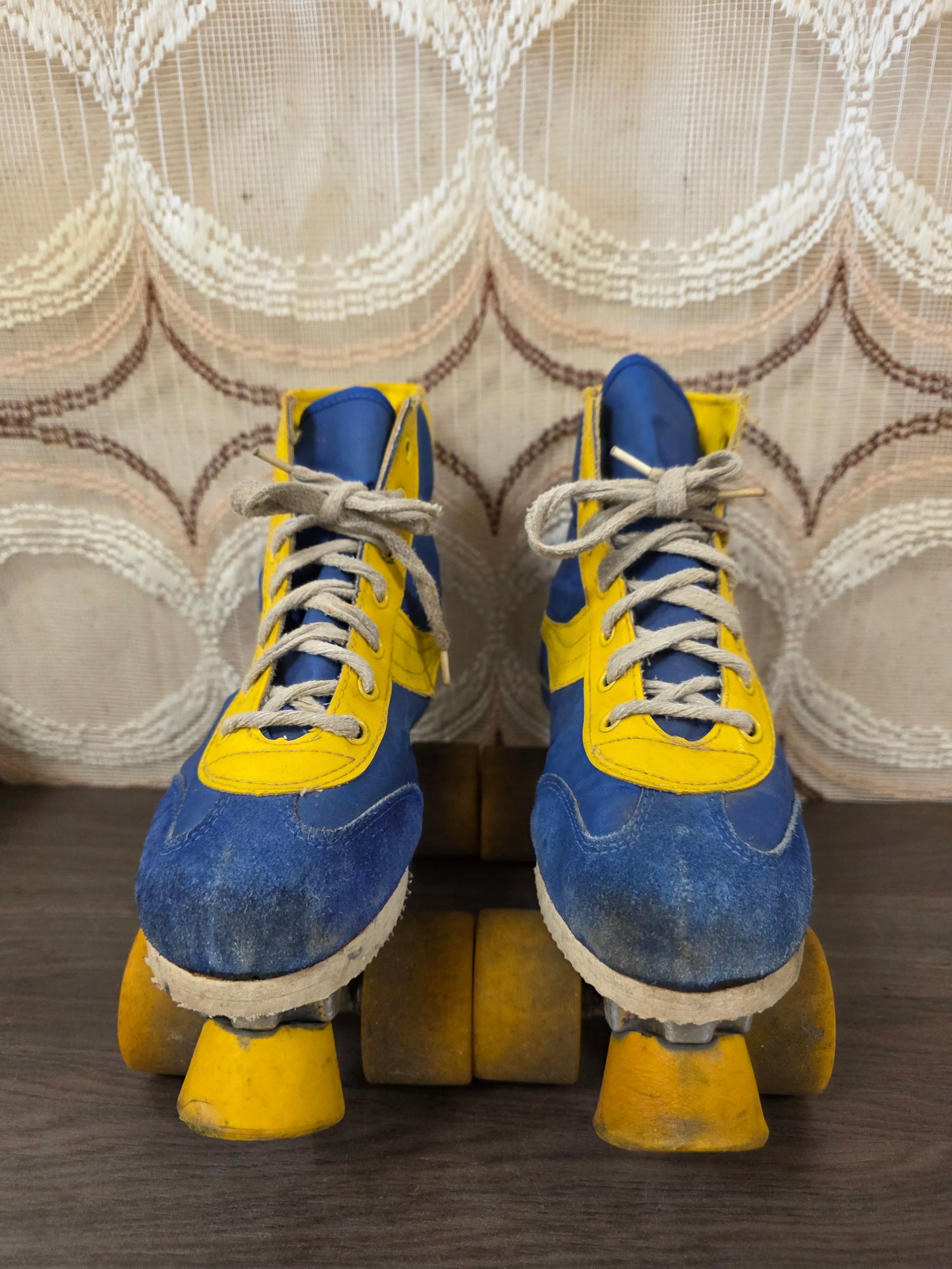 Rolschaatsen blauw geel maat 38