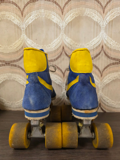 Rolschaatsen blauw geel maat 38