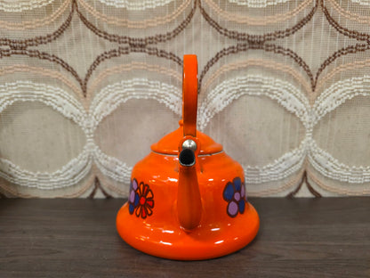 Brabantia Diane waterketel oranje bloemen jaren 70