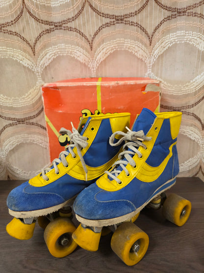 Rolschaatsen blauw geel maat 38