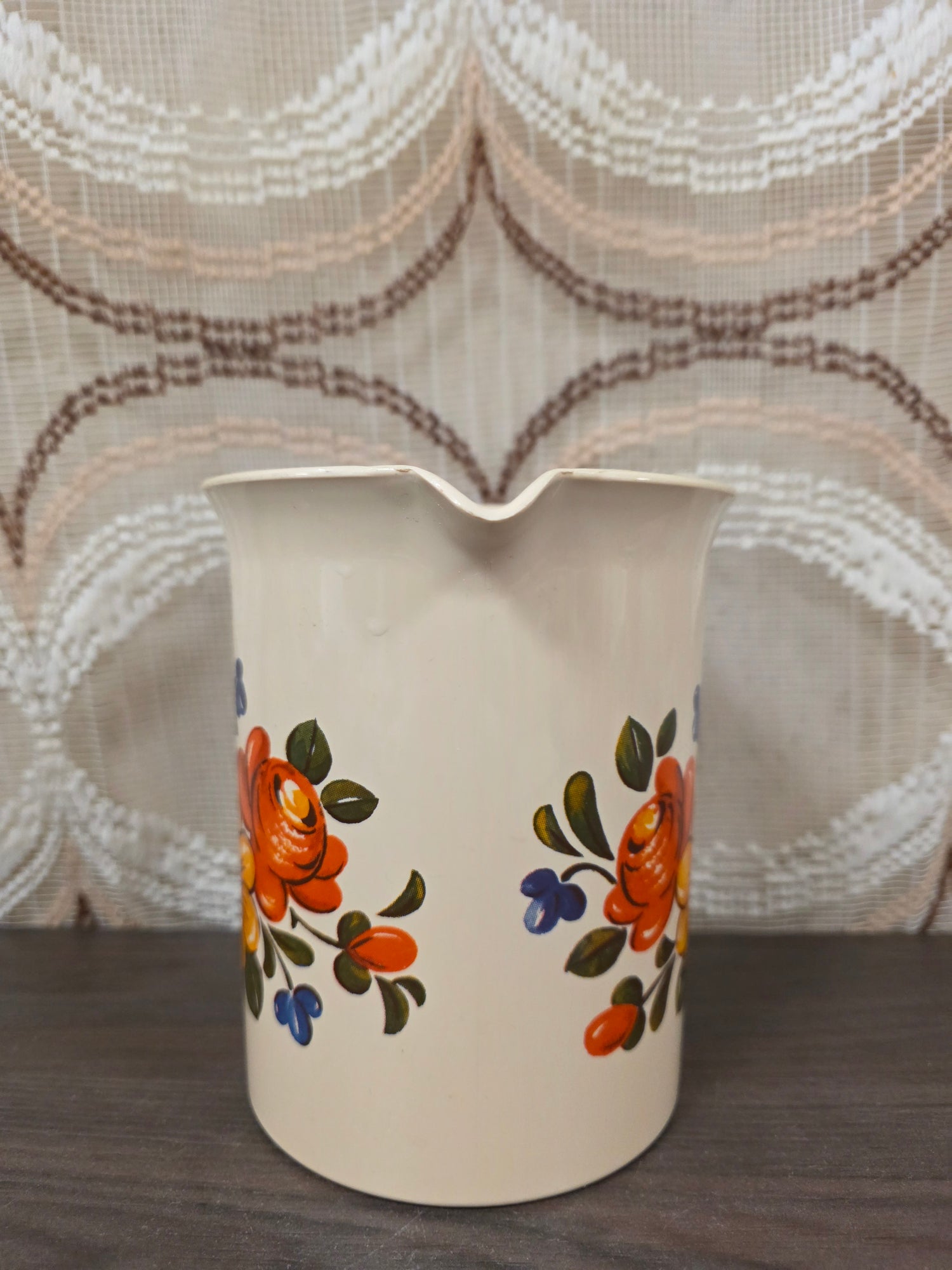 Vintage Emsa maatbeker bloemenprint jaren 70