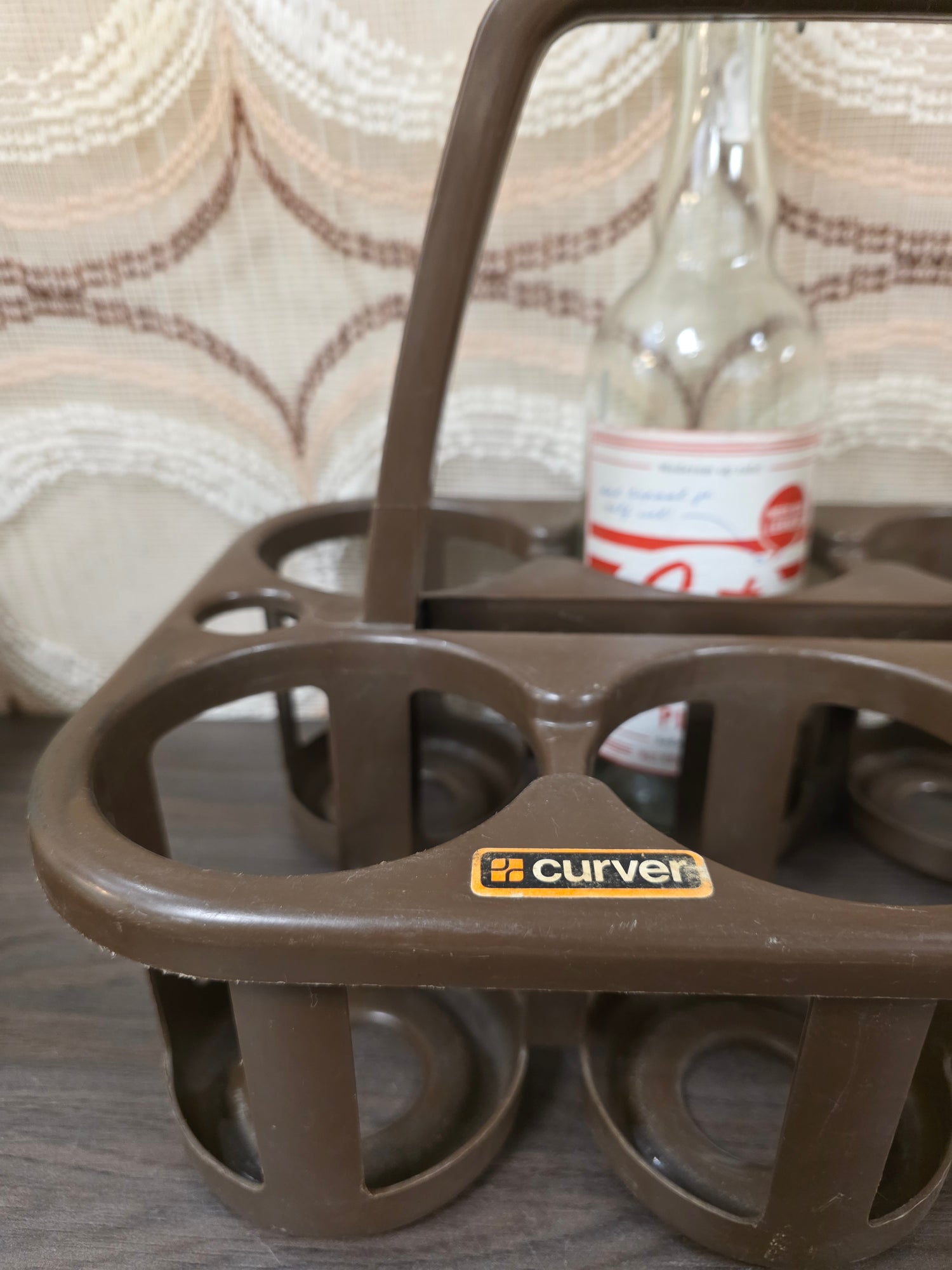 Curver bruin flessenrek kunststof met handvat