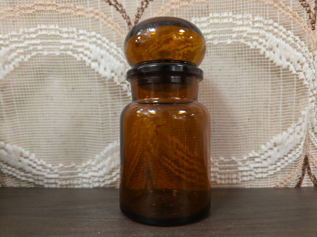 Apothekerspot bruin glas 13,5 cm