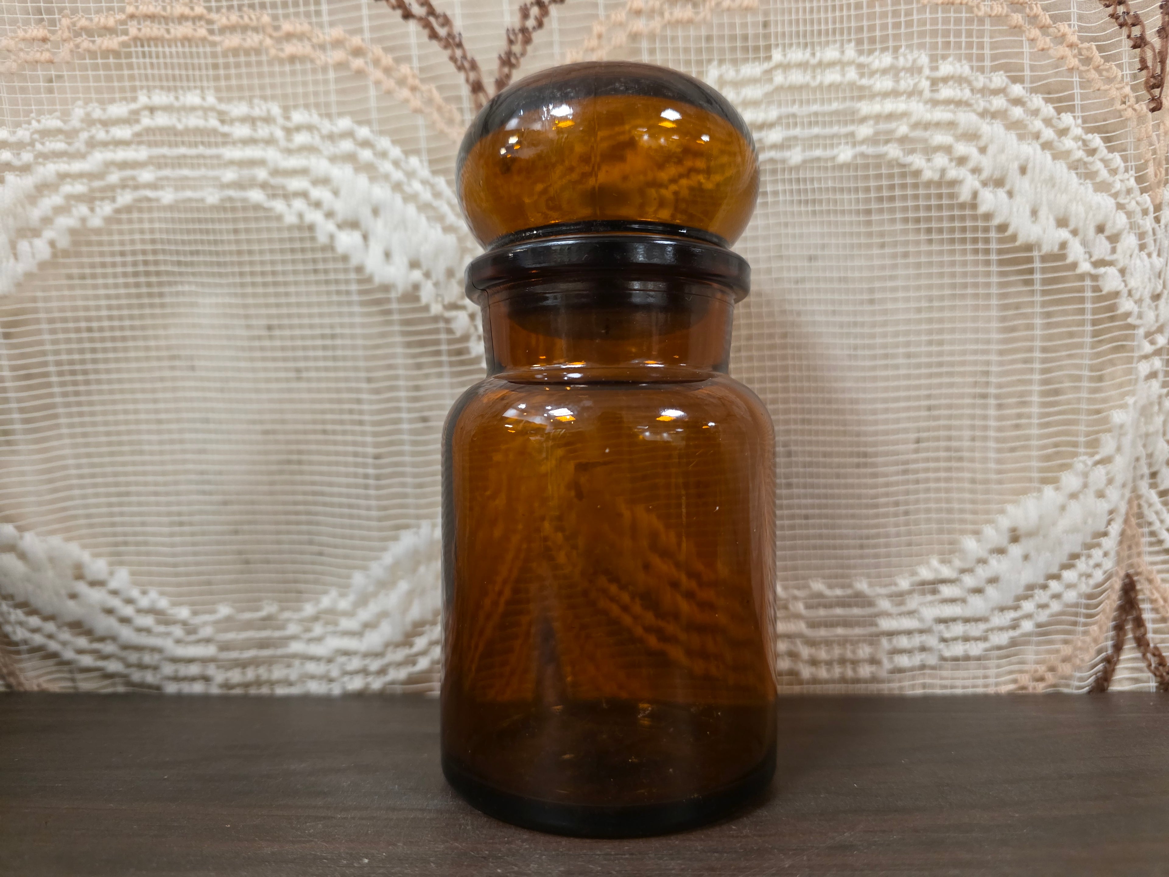 Apothekerspot bruin glas 13,5 cm
