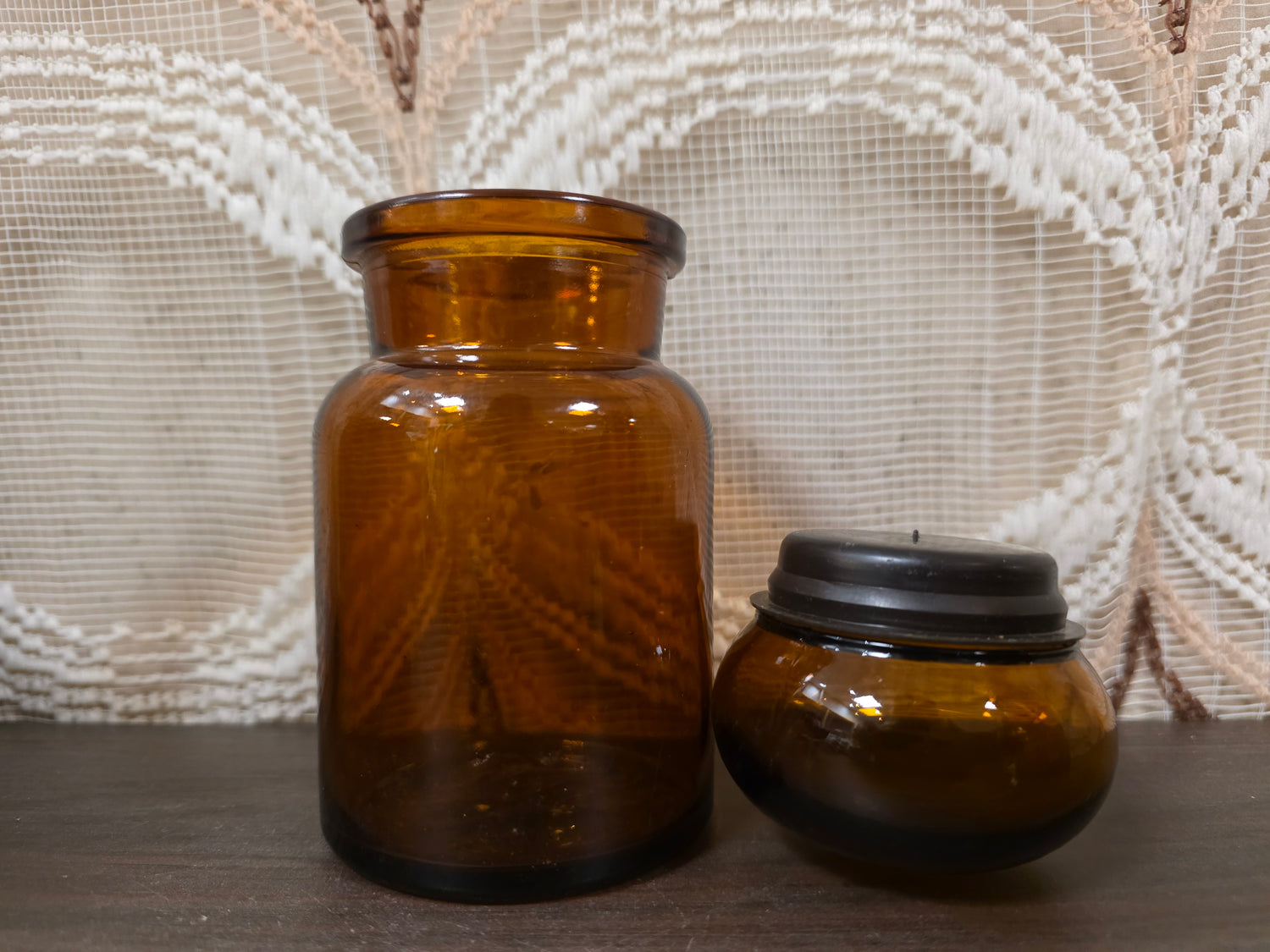 Apothekerspot bruin glas 13,5 cm