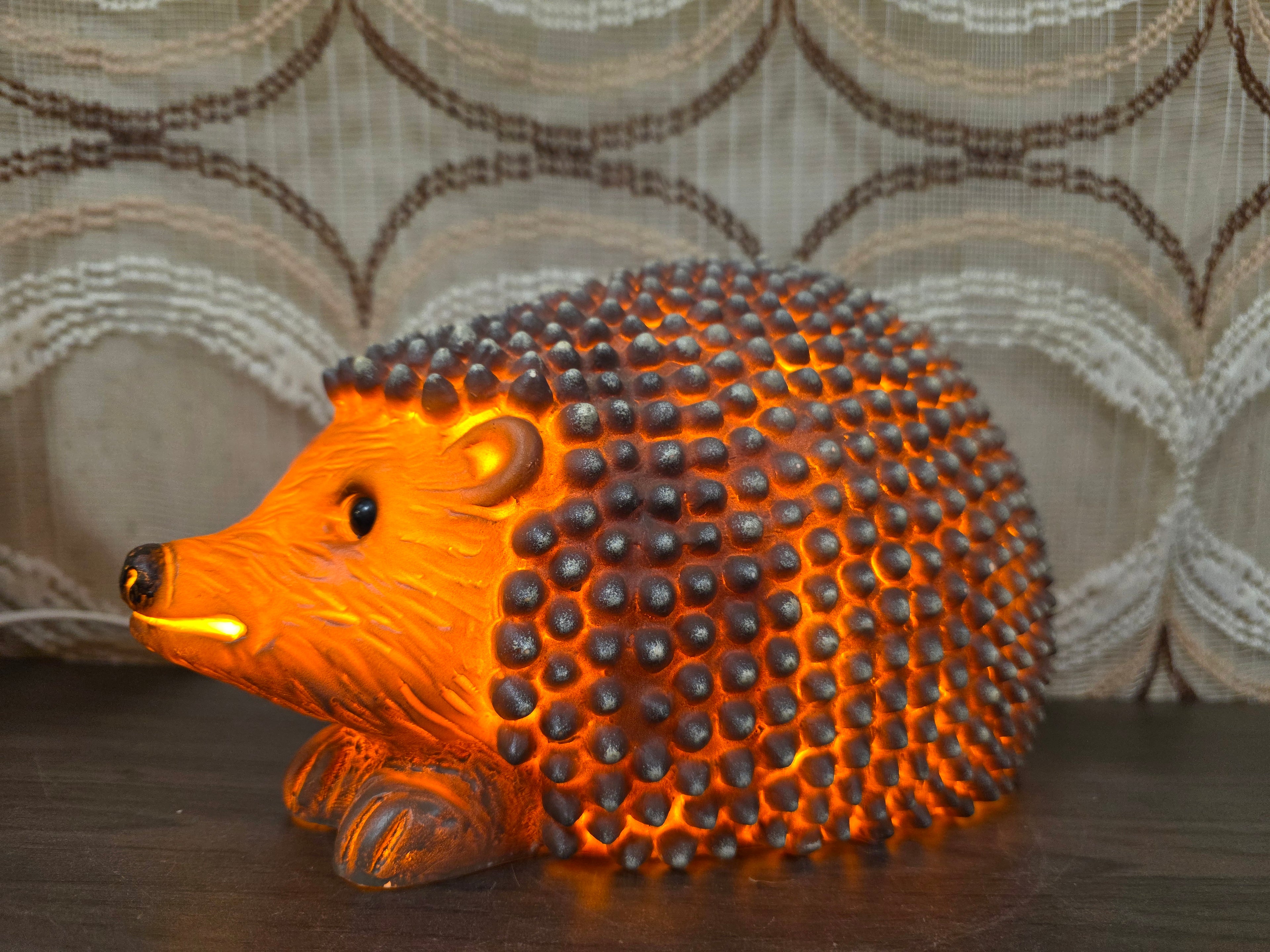 Heico egel retro lamp bruin