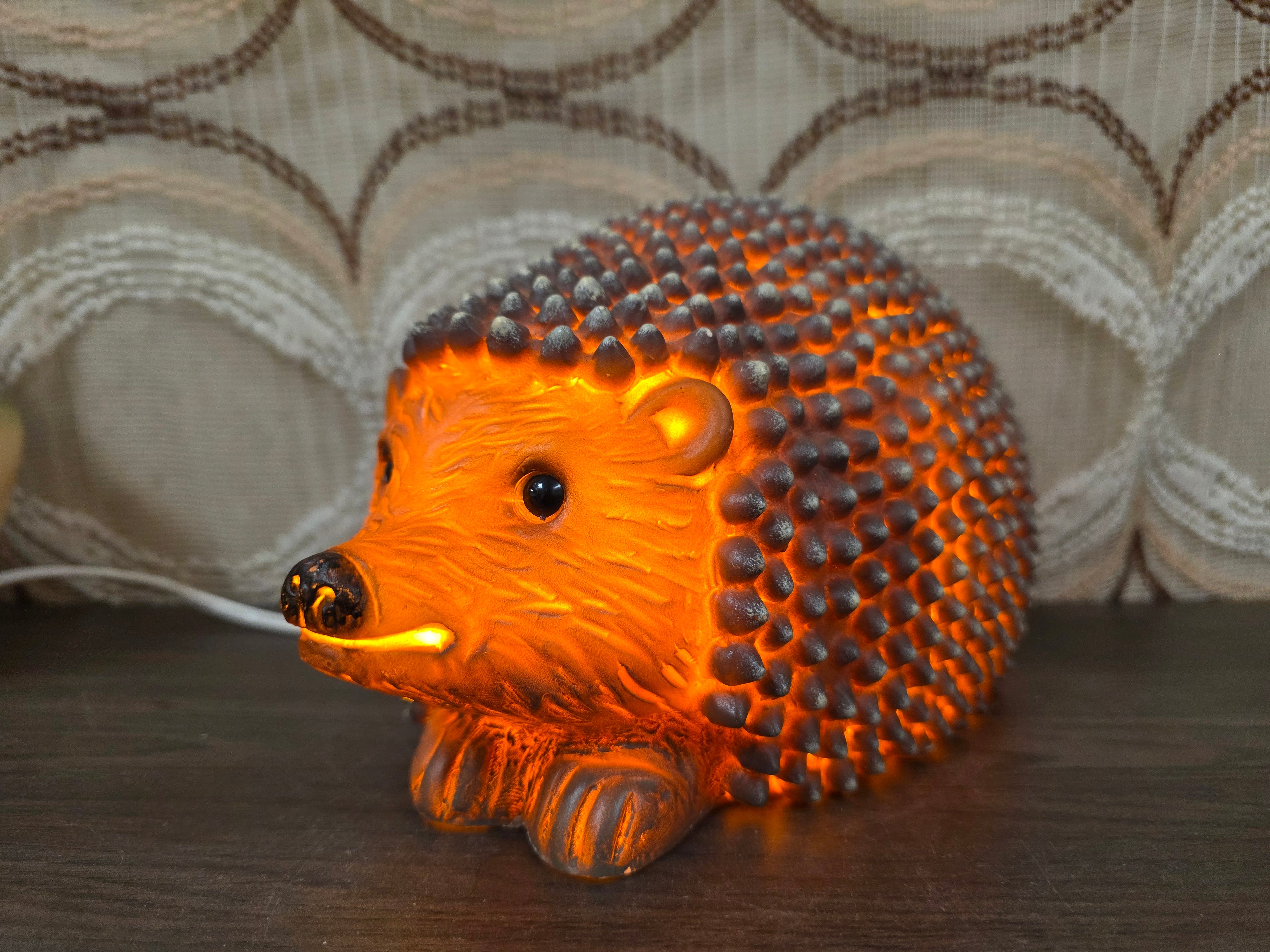 Heico egel retro lamp bruin