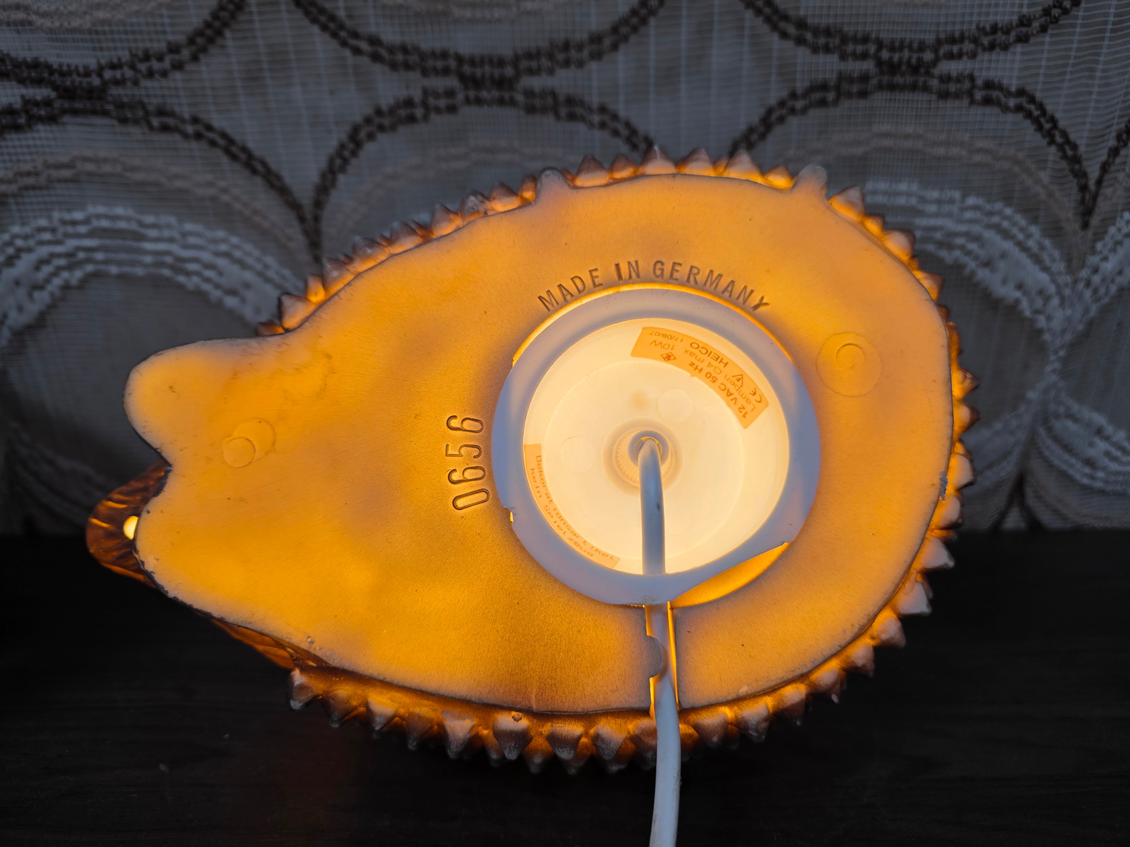 Heico egel retro lamp bruin