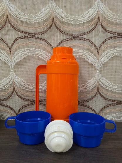 Thermoskan oranje met bekers 0.75L
