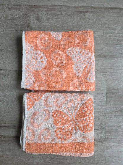 Vintage handdoeken met vlinders – set van 2