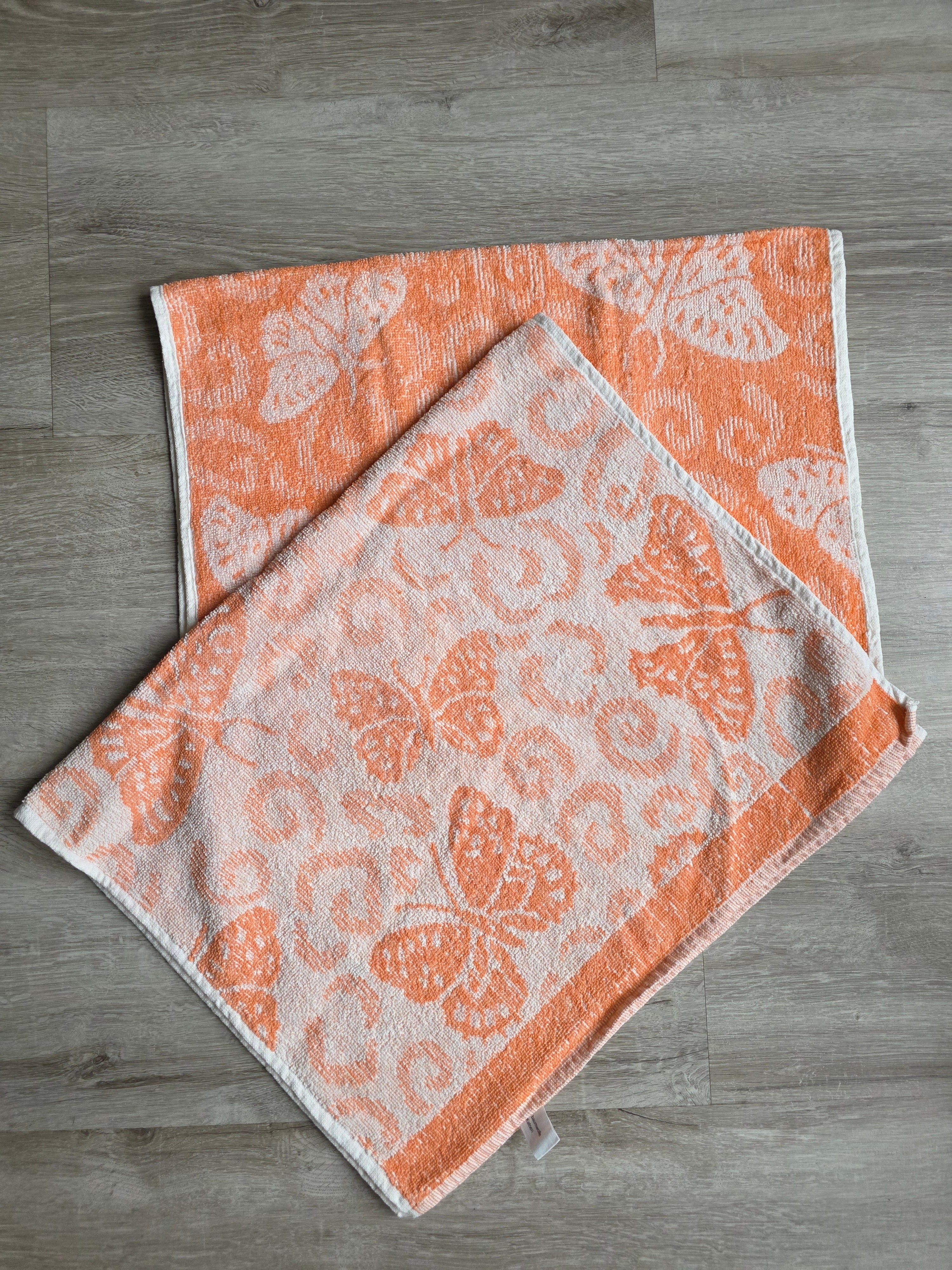 Vintage handdoeken met vlinders – set van 2