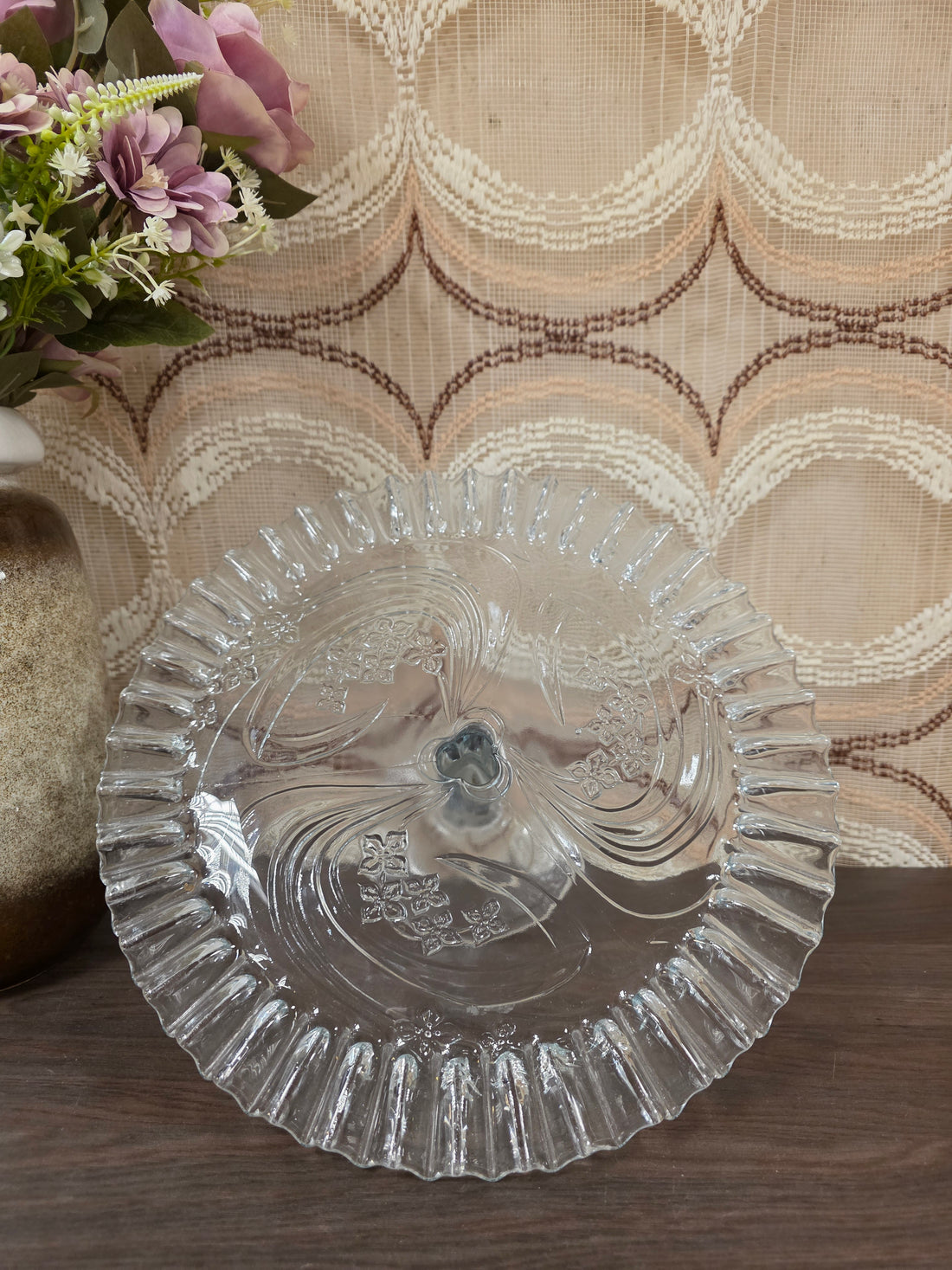 Glazen taartplateau op voet 30 cm