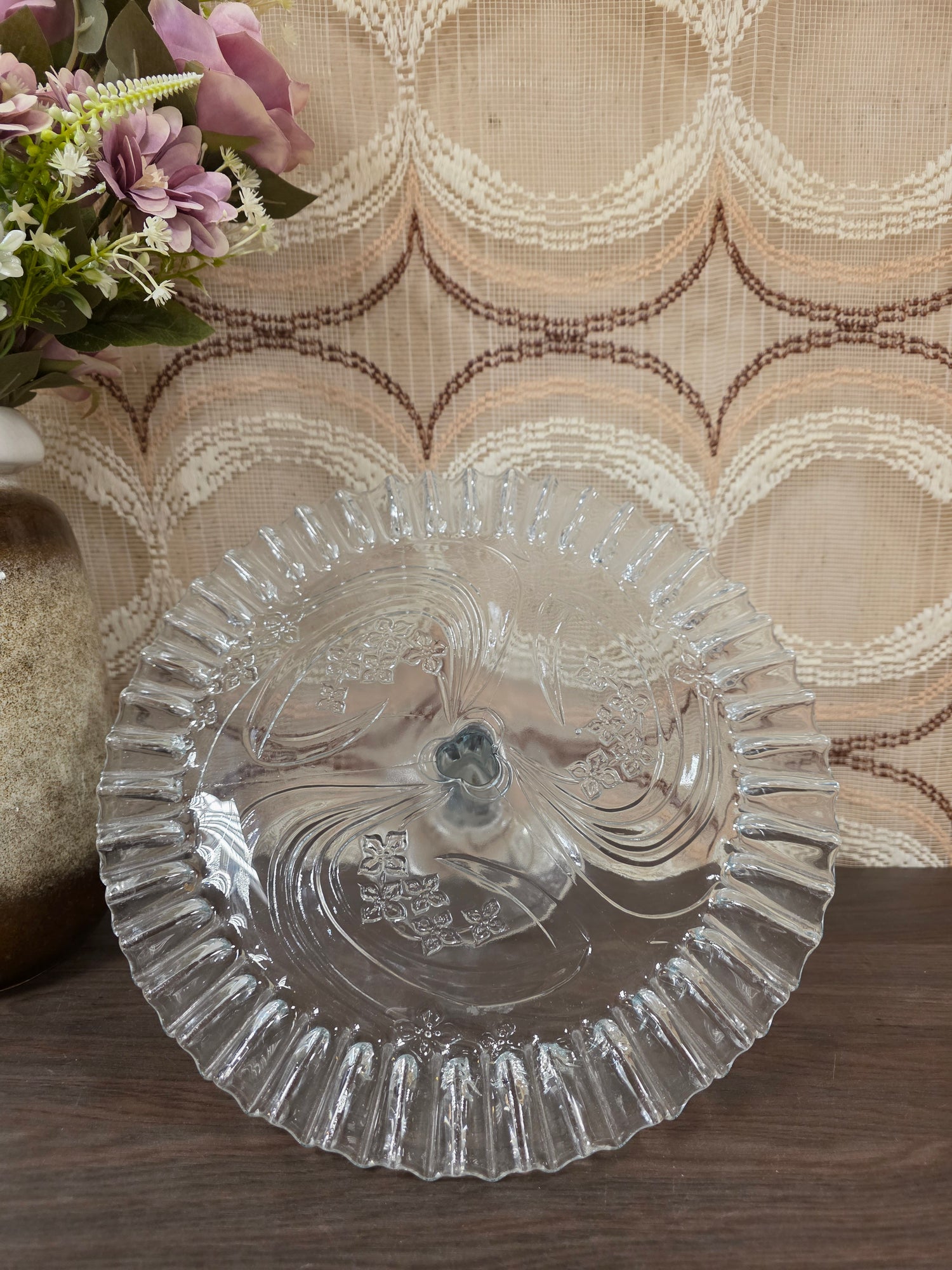 Glazen taartplateau op voet 30 cm