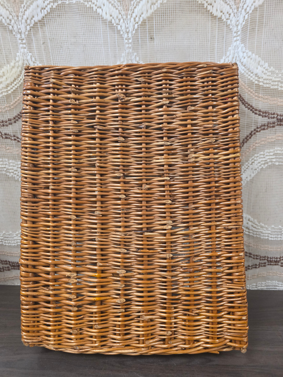 Rotan bestekbak met 4 vakken vintage