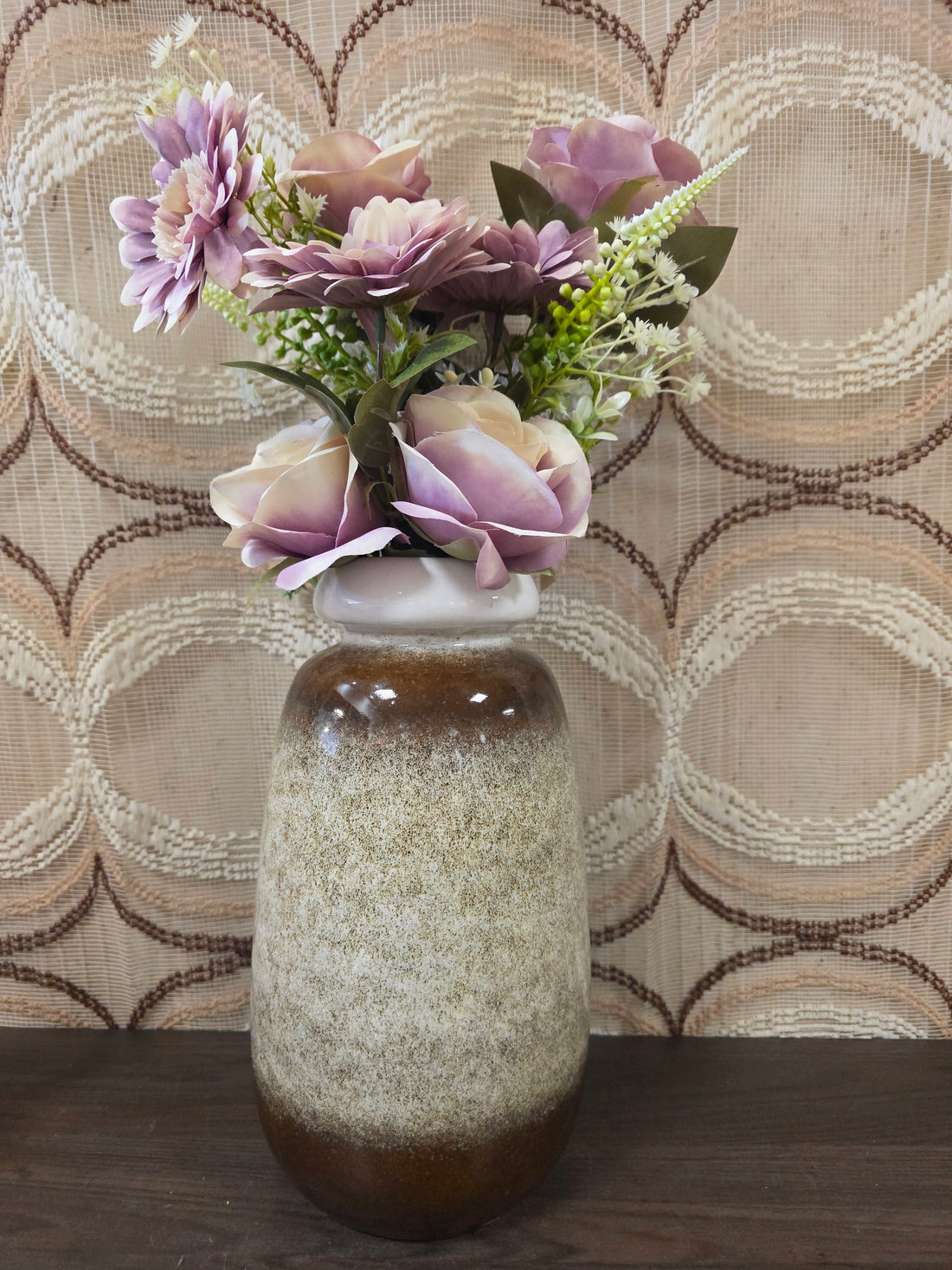 VEB Haldensleben Keramik vintage vaas bruin