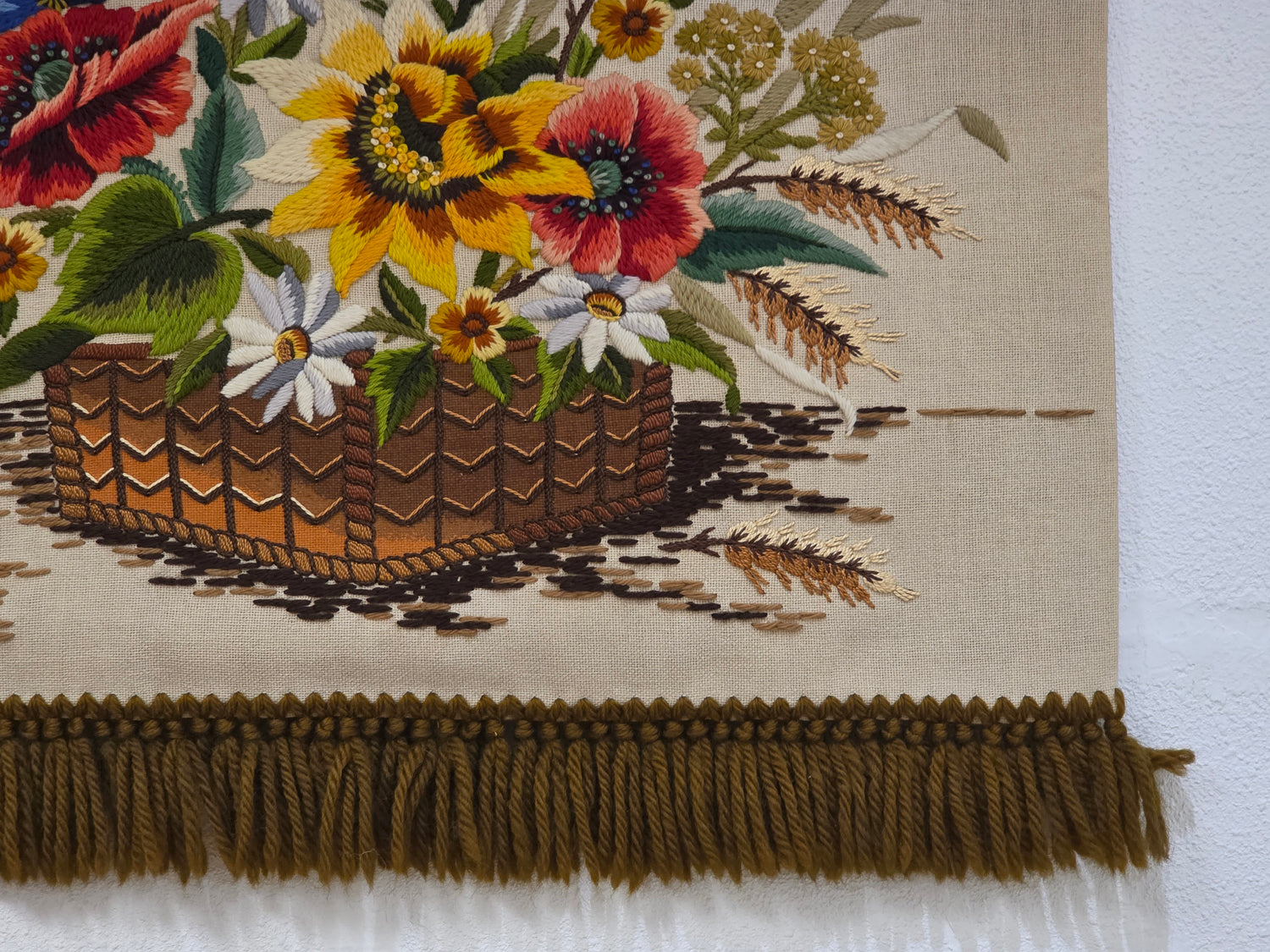 Vintage wandkleed bloemen 94 x 62 cm