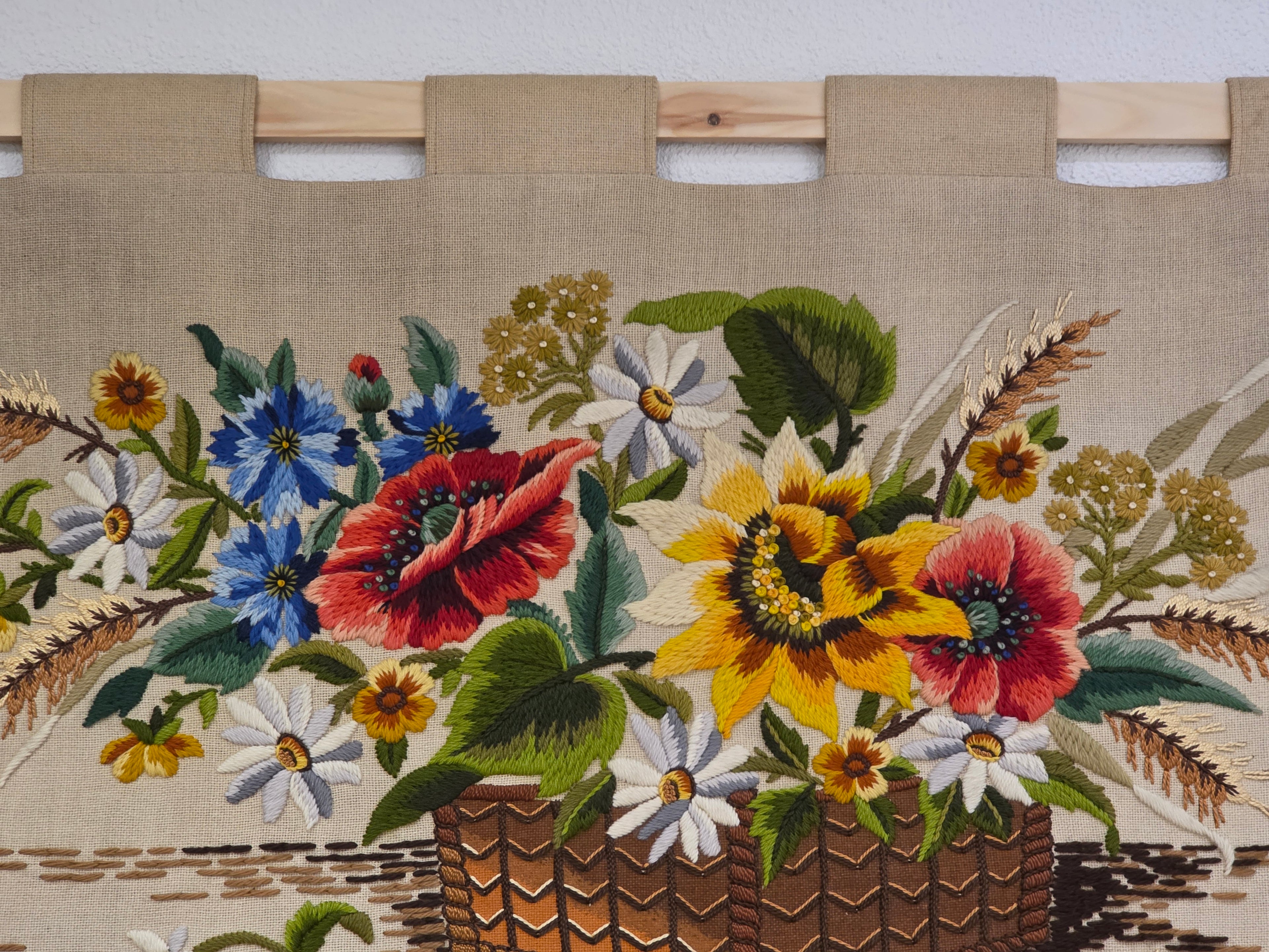 Vintage wandkleed bloemen 94 x 62 cm