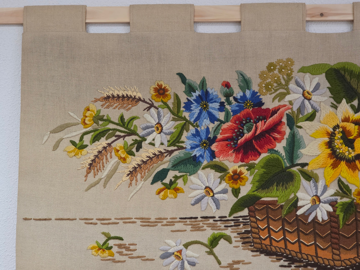 Vintage wandkleed bloemen 94 x 62 cm
