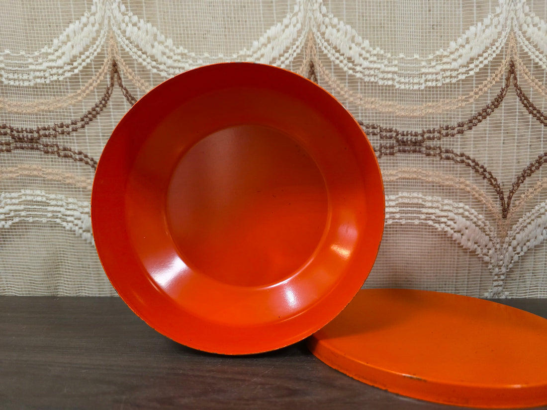 Brabantia Diane trommel oranje bloemen jaren 70