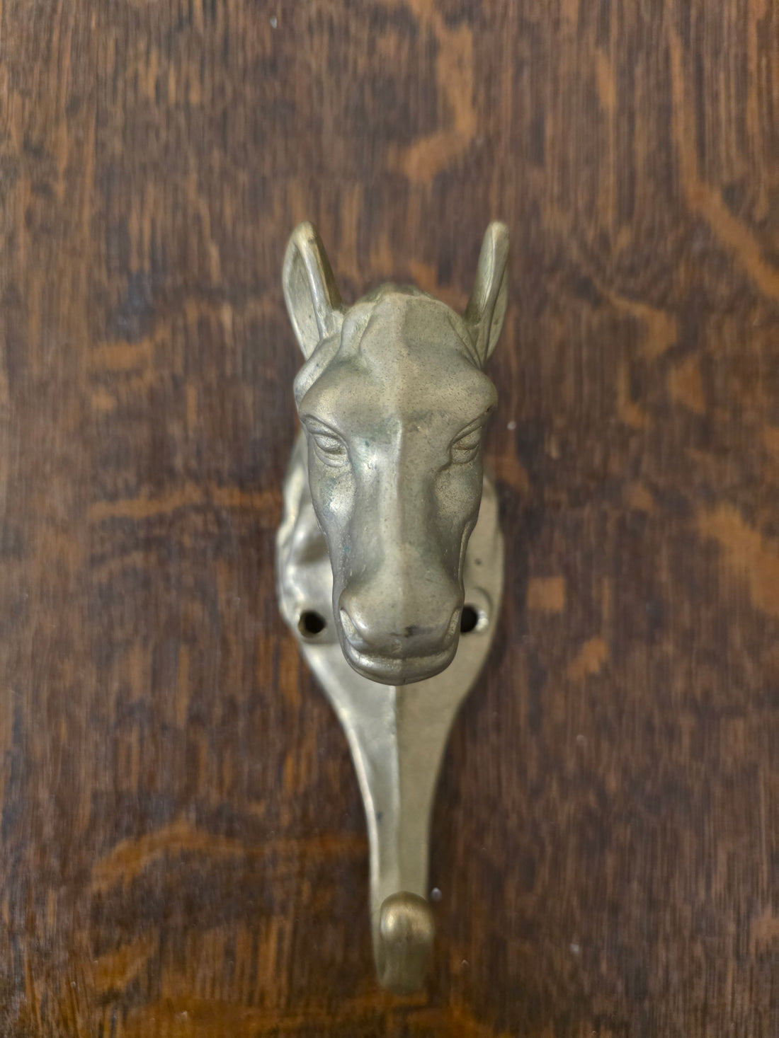 Messing wandhaak paardenhoofd vintage