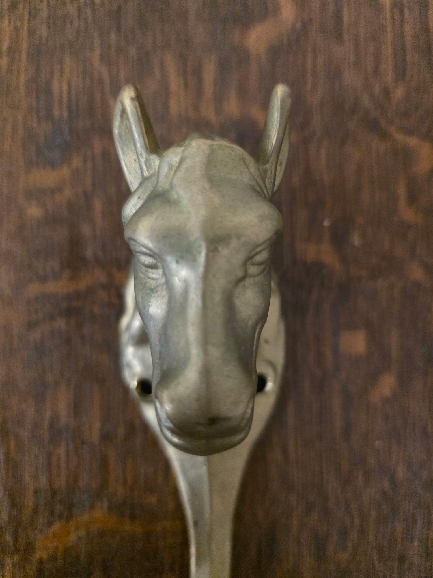 Messing wandhaak paardenhoofd vintage
