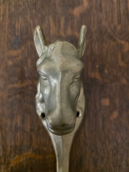 Messing wandhaak paardenhoofd vintage
