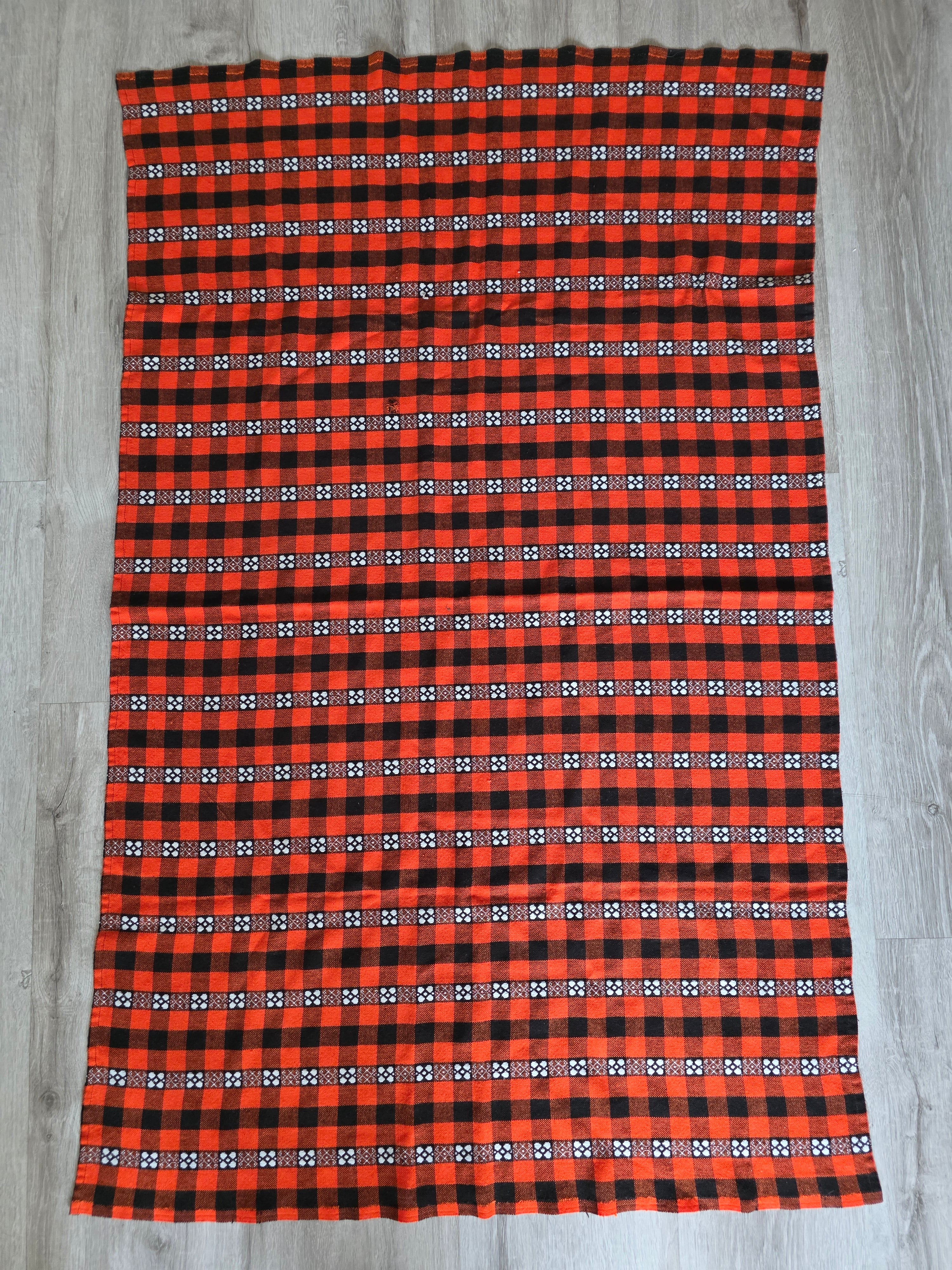 Tafelkleed geruit oranje 130 x 81 cm