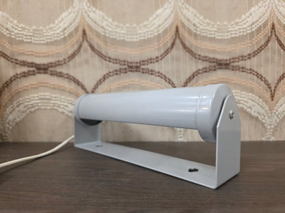Vintage metalen wandlamp grijs verstelbare kap