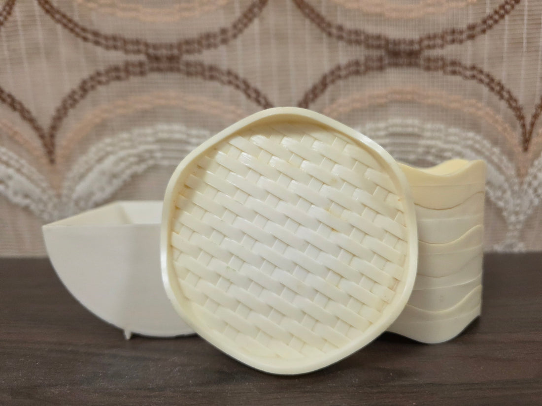 Vintage onderzetters Bussum Holland met houder