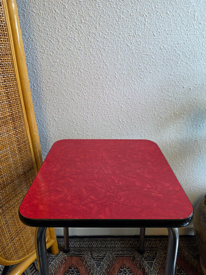 Vintage kruk rood formica zitting