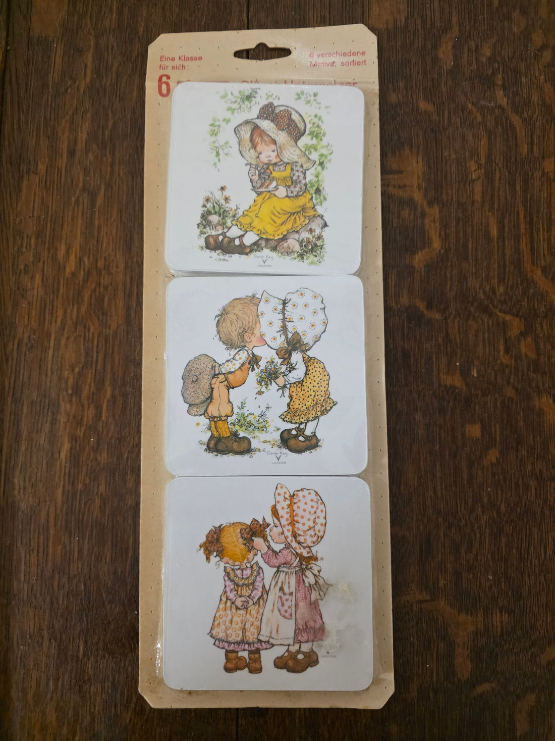 Vintage Sarah Kay Valentine onderzetters set van 6