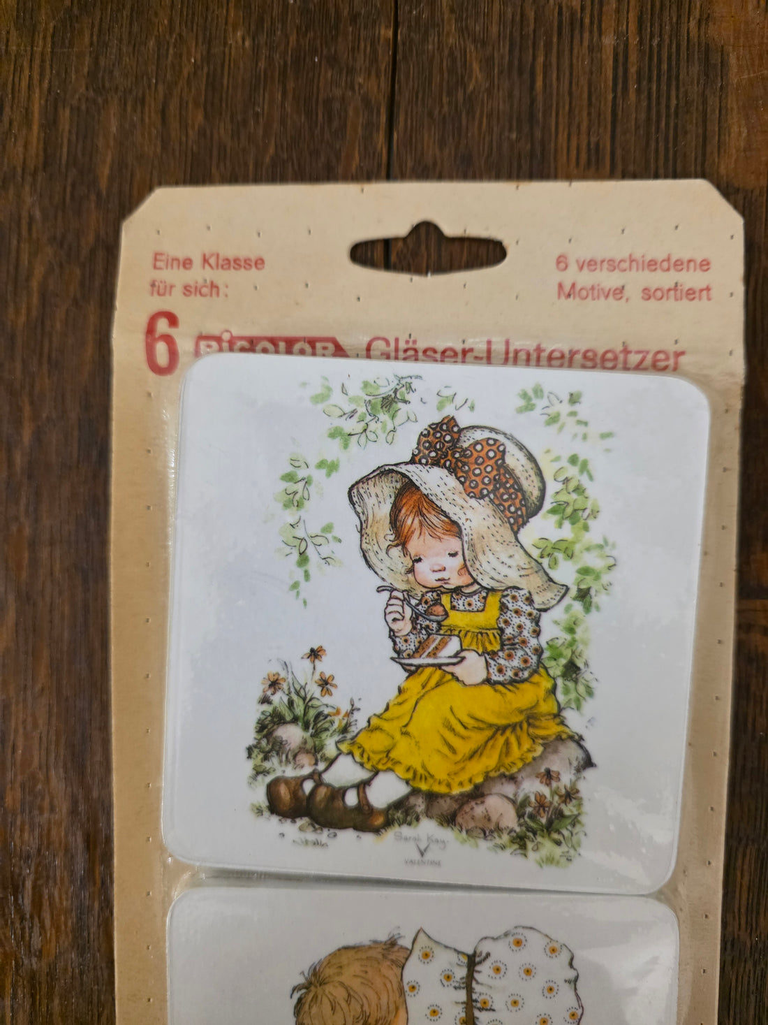 Vintage Sarah Kay Valentine onderzetters set van 6
