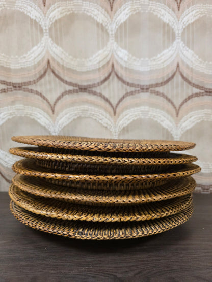 Vintage rotan onderborden 31,5 cm