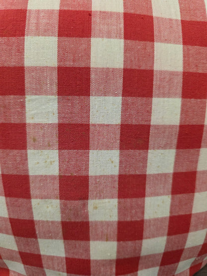 Vintage theebeurs met knip – rood wit geblokt