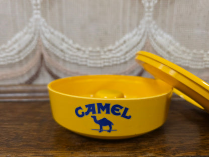 Vintage Camel asbak geel met deksel