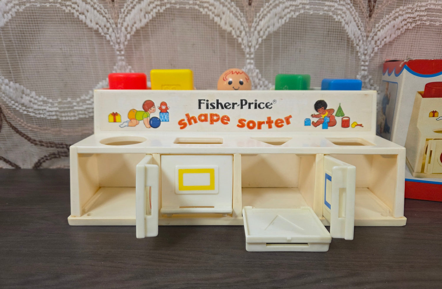 Vintage Fisher Price vormenstoof speelgoed shape sorter