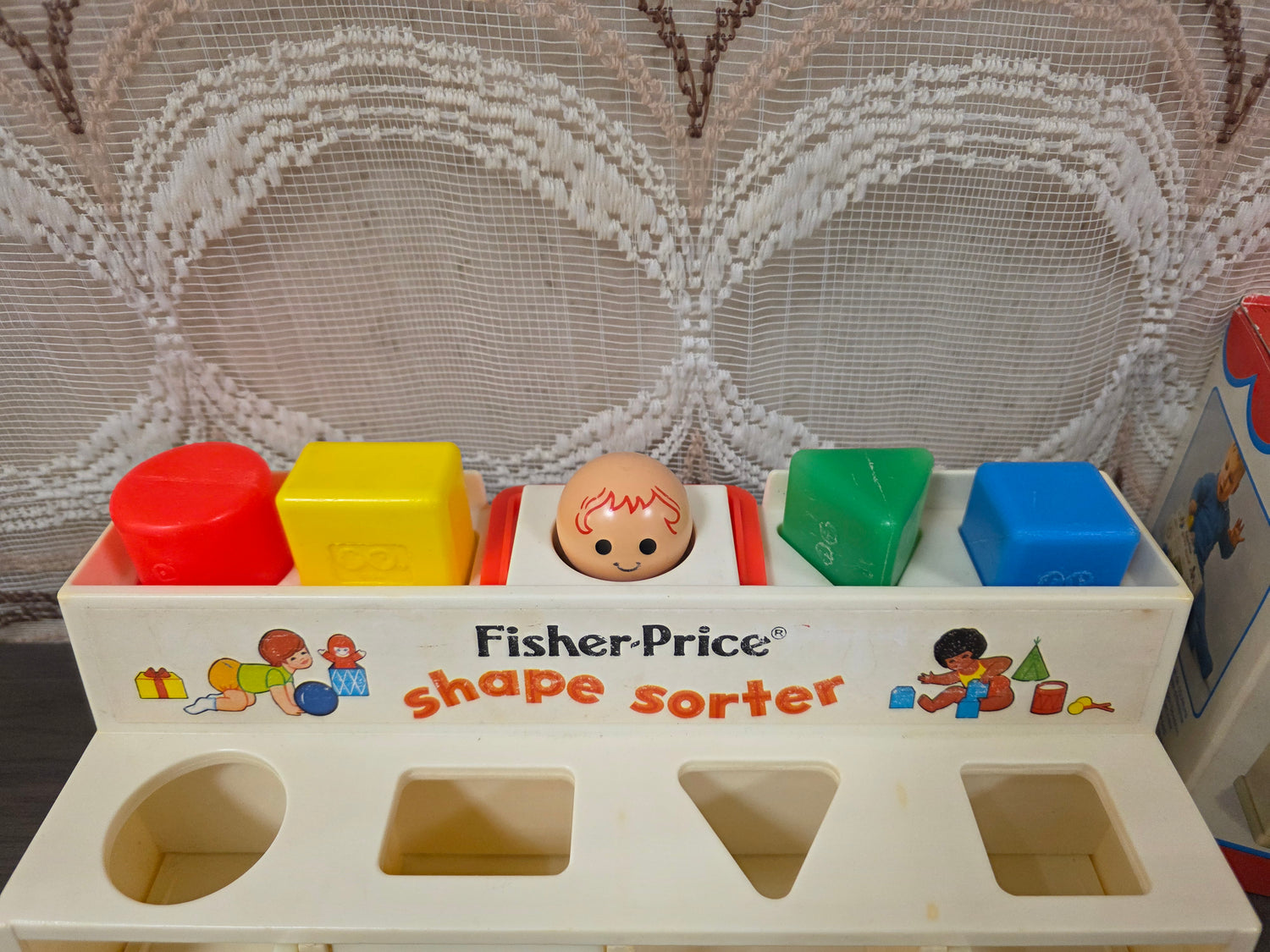 Vintage Fisher Price vormenstoof speelgoed shape sorter