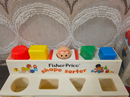 Vintage Fisher Price vormenstoof speelgoed shape sorter